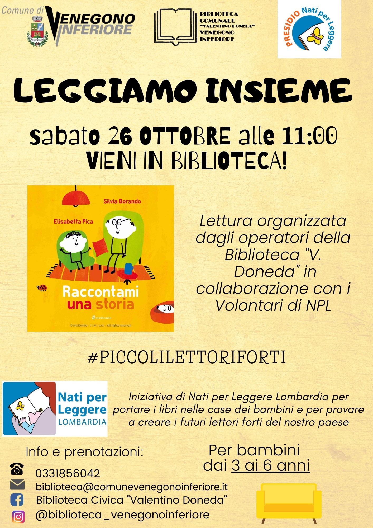 Lettura in biblioteca 26 ottobre