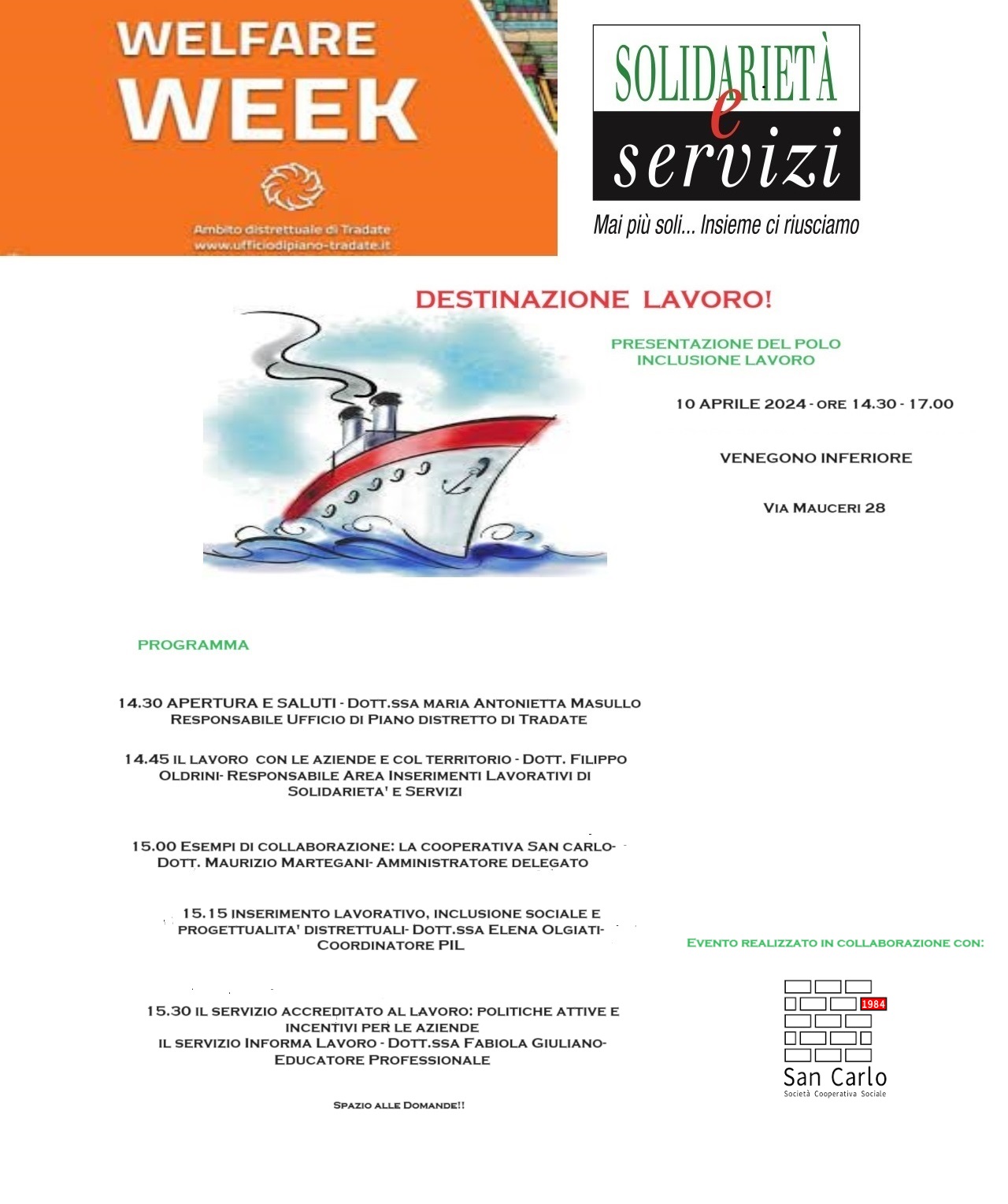 Welfare Week: presentazione PIL