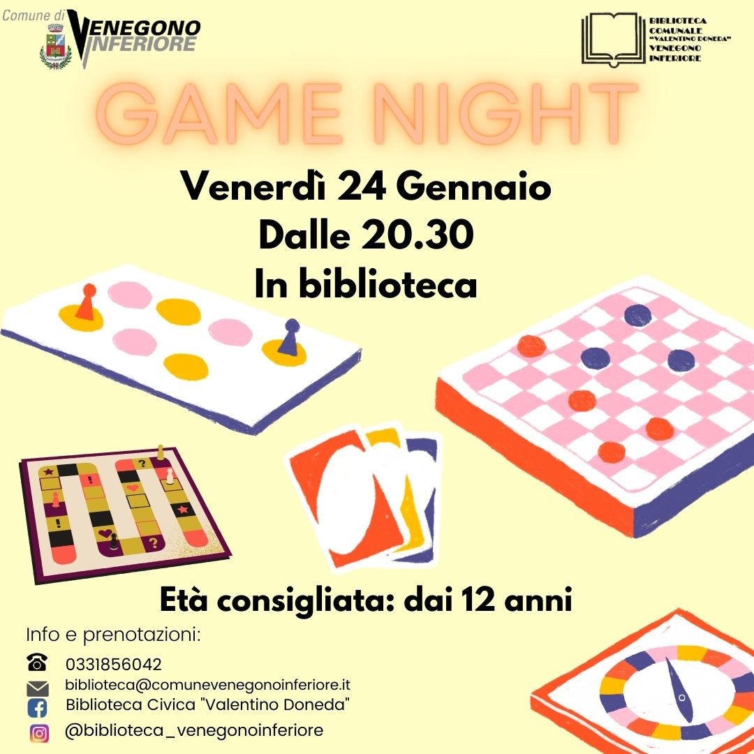 Serata giochi in biblioteca